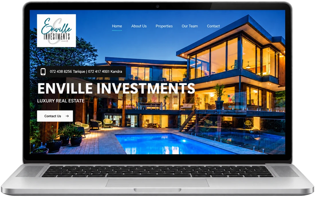 Enville Investments website mockup