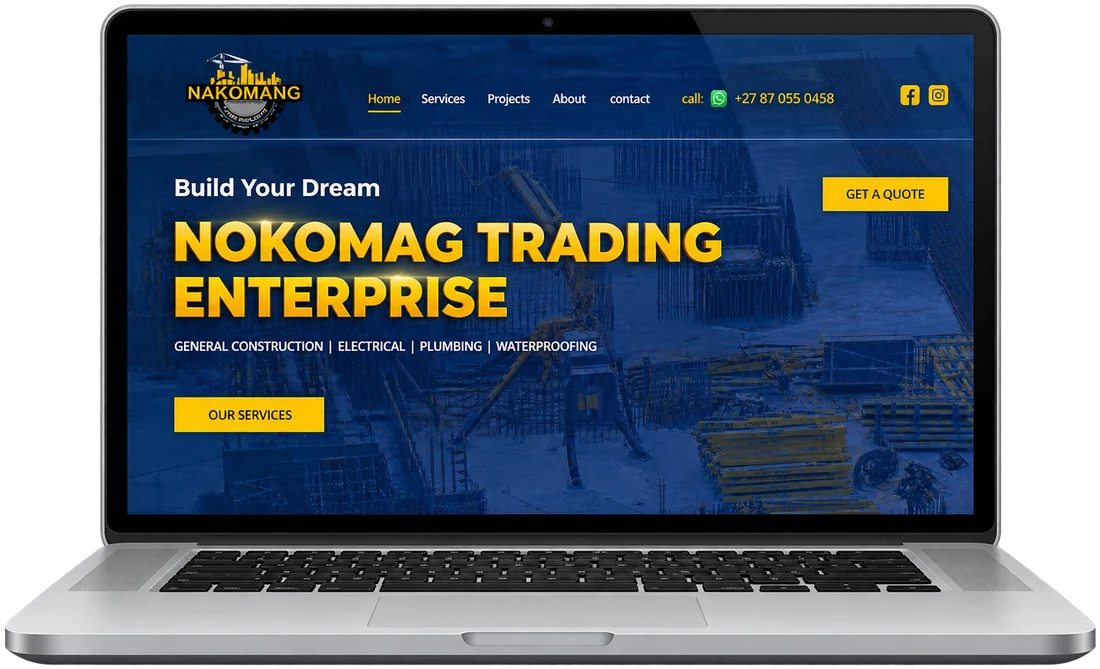 Nokomag Trading Enterprise website mockup